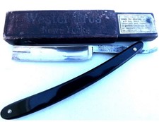 Antique Wester Bros Straight Razor No:21 Black with Original  Case