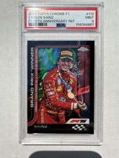 2025 Topps Chrome Formula 1 #112 Carlos Sainz F1 75th Anniversary #/75 PSA 9