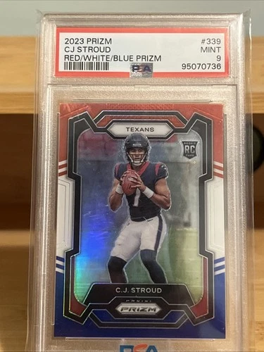 CJ Stroud Rookie PSA 9 Prizm Red White Blue 2023 Houston Texans