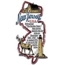 New Jersey Information State Magnet by Classic Magnets, 2" x 4"