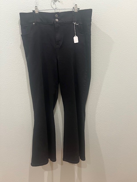 NWT 1822 Denim Womens Size 20P Black High Rise Flare Jeans
