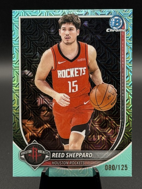2025-26 Bowman - Chrome Reed Sheppard #BCV-135 Aqua Mojo Refractor /125