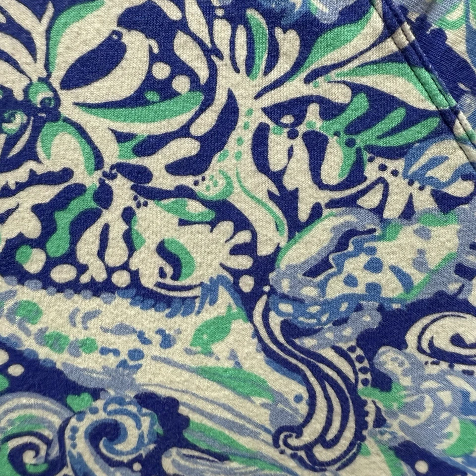 Lilly Pulitzer Niñas XL (12-14) Mini Killian Popover Azul Animal Estampado 1/4 Cremallera Foto 3 de 4