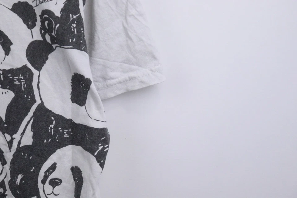 Dolce & Gabbana белый черный хлопок панда печать круглый вырез пуловер футболка размер M - Изображение 4 из 4
