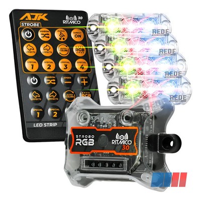 Ajk 3.0 Rhythmic Strobe Kit 4 Headlights 6w Each RGB With Central Control