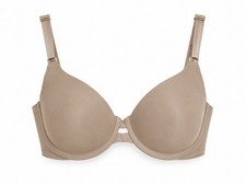 Warners 36D Nude T-Shirt Bra Underwire Lightly Lined Full Coverage Beig