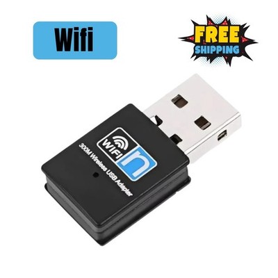 Mini WiFi Wireless Adapter WLAN 300 Mbit 802.11b/g/n USB Stick Dongle NEW - DE