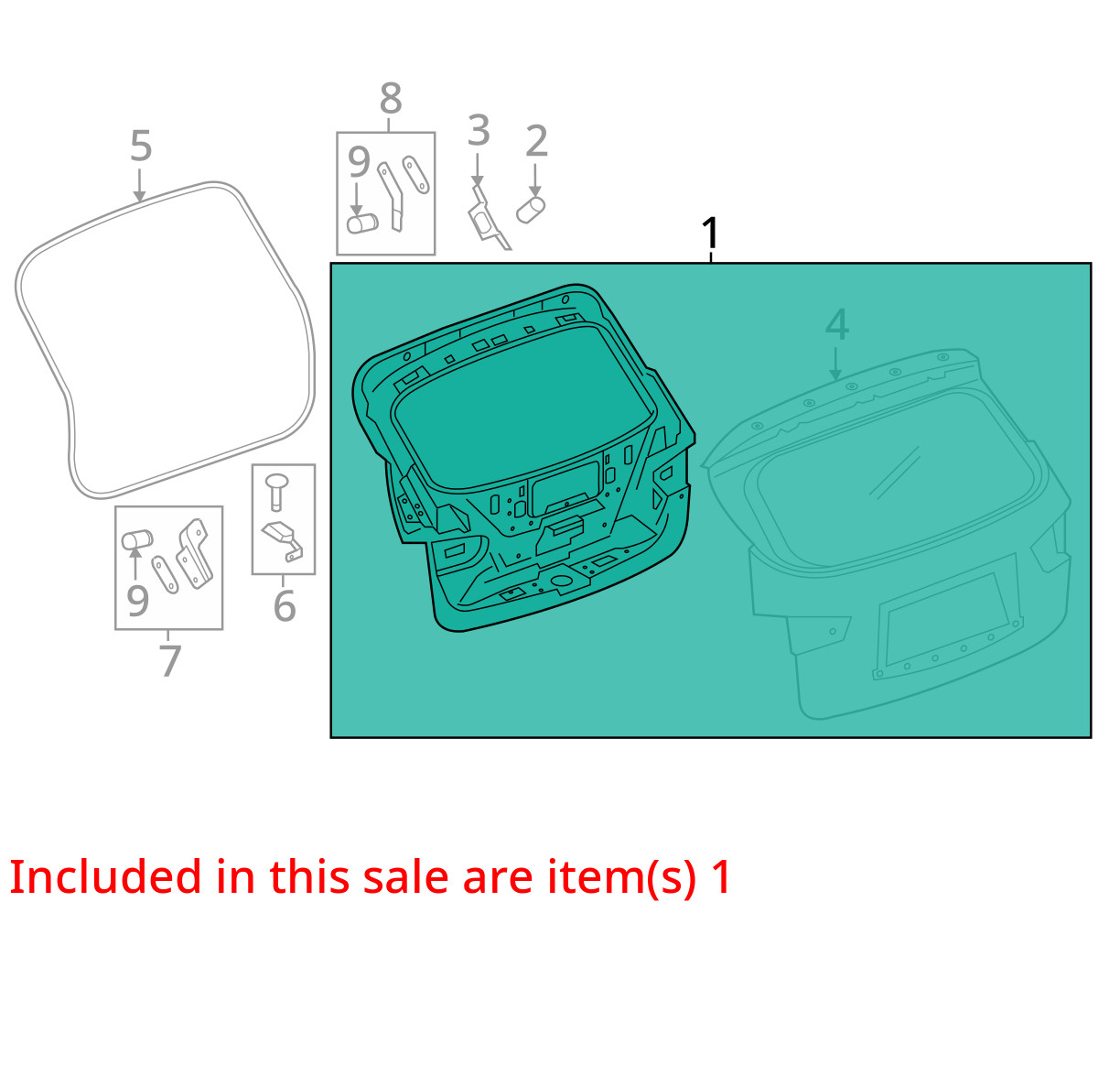 14-15 Infiniti QX70 Surround View Deck-Lid Liftgate Assembly Black KH3 OEM