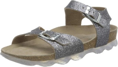 Superfit Mädchen Fussbettpantoffel Sandalen Sommerschuhe, Silber Grau, EUR 24