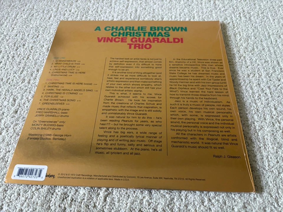 Sealed Vince Guaraldi Trio – A Charlie Brown Christmas (Red and Gold Vinyl) - Image 2 of 3