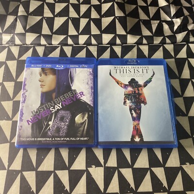 Music Blu-ray Lot 2 Justin Bieber: Never Say Never  & Michael Jackson This Is It