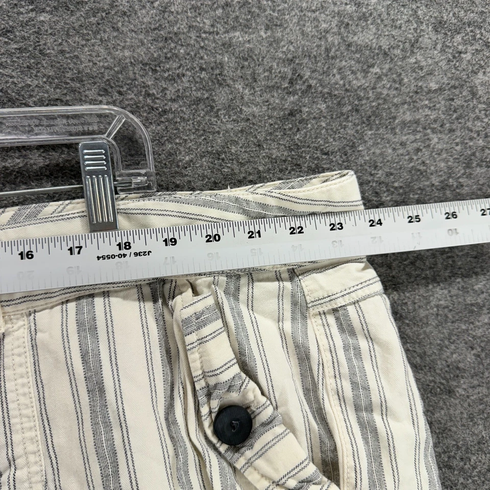 Pantalones Cortos Old Navy Mujer 24 Plus Gris Rayas Tiro Bajo Puños Chino Bolsillos Algodón Foto 3 de 4