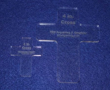 Laser Cut Quilt Templates- 2 Piece Christian Cross Set - Clear Acrylic  1/4"