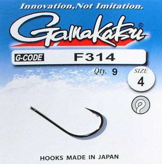 Gamakatsu FLY HOOKS F314, Fliegen-Haken Größe 1 bis 14 Öhr-Haken, Angelhaken