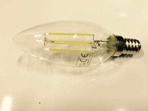 PAQUETE DE 5 LÁMPARAS DE FILAMENTO VELA LED E14 4W C35 6000K SALIDA DE LUZ DIURNA VERDADERA - Imagen 4 de 6