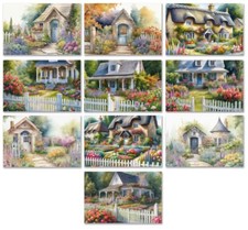10 Assorted All Occasion Note Cards Blank Greeting Cards Cottage Gardens