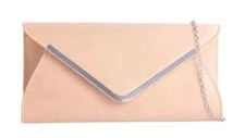 Women Plain Suede Envelope Clutch Bag chain Ladies Evening Party Prom wedding