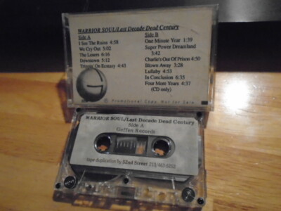 RARE PROMO Warrior Soul CASSETTE TAPE Last Decade Dead Century BONUS TRACK rock
