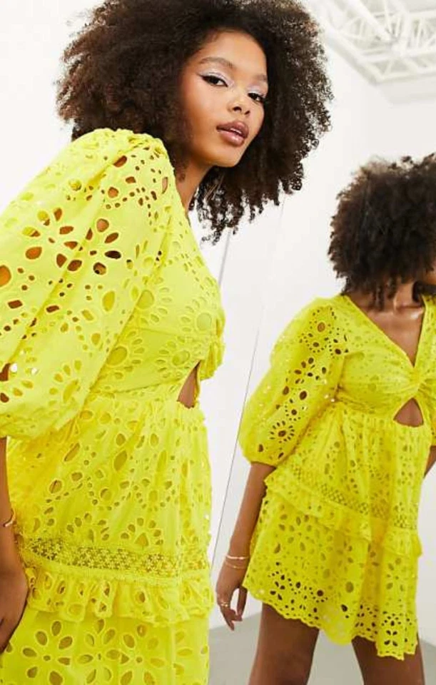 Vestido midi de tul con cuello halter y falda en capas Vila Petite para mujer en M Foto 4 de 4