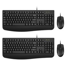 Wired Keyboard and Mouse Combo, EDJO Full-Sized Ergonomic Computer Keyboard w...