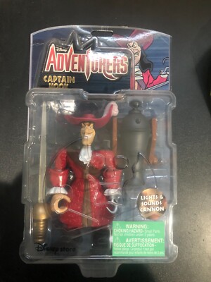 1990 Disney Adventures Captain Hook Figure LIGHTS & SOUNDS cannon NEW NIB