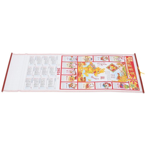 2pcs Wandkalender Chinesischer Kalender 2024 Jährlicher Kalender Traditioneller - Bild 6 von 12