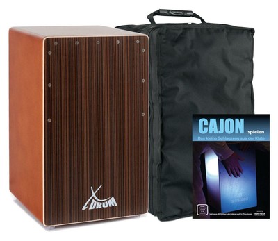 Super El Bajo Cajon Set mit Bass Port, Ebony-Furnier-Schlagfläche, Bag & Noten