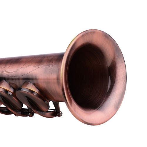 Saxofón soprano recto latón niquelado saxo Bb instrumento de viento de madera Z0C6 - Imagen 10 de 11