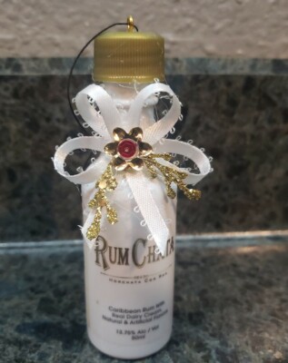 RUM CHATA RUM MINI PLASTIC LIQUOR BOTTLE CHRISTMAS ORNAMENT
