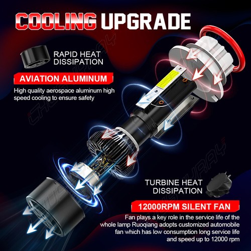 For Dodge Durango 2001-2003 4X 6000K LED Headlight Hi/Lo Beam + Fog Light Bulbs - Picture 3 of 20