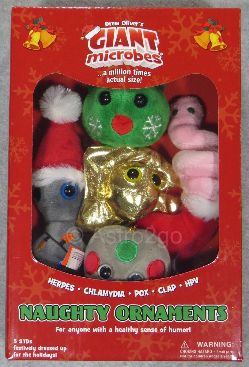GIANT MICROBES-NAUGHTY ORNAMENTS HOLIDAY THEME BOX-Herpes Pox Clap