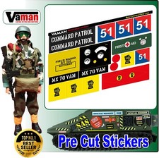 Action Man.Stickers (Die Cut) Marx Command Patrol Jeep