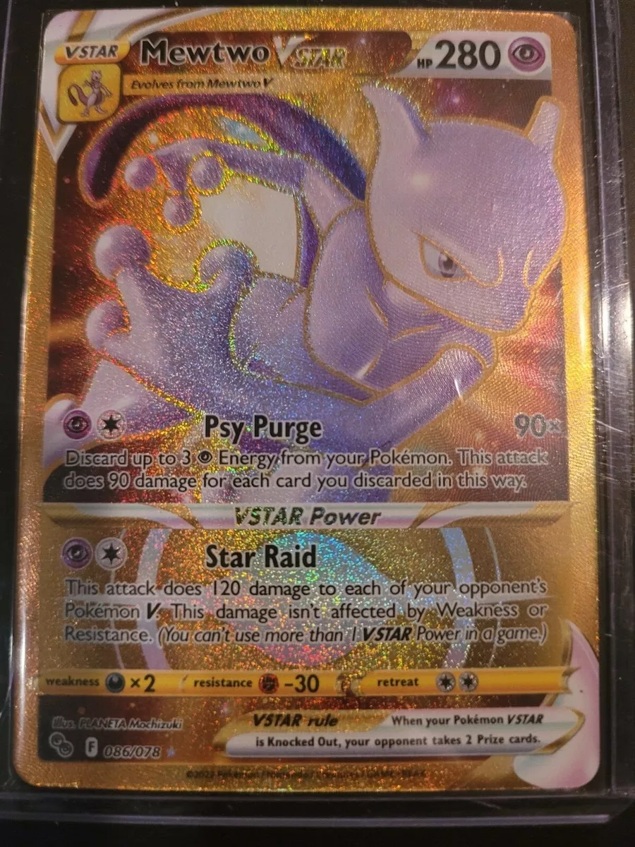 Pokémon TCG Mewtwo VSTAR Pokemon GO 086/078 gold effect Secret Rare