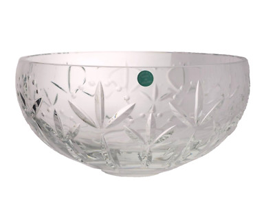Tiffany & Co Crystal LYDIA 9'' Large Round Bowl MINT BOXED Cut Fan Dots