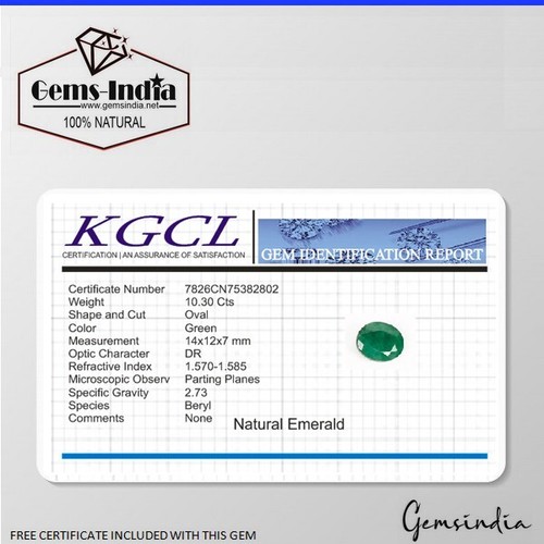 Certificado incl. *10,30 quilates tapa ovalada verde esmeralda ~ piedra preciosa colombiana - Imagen 4 de 7