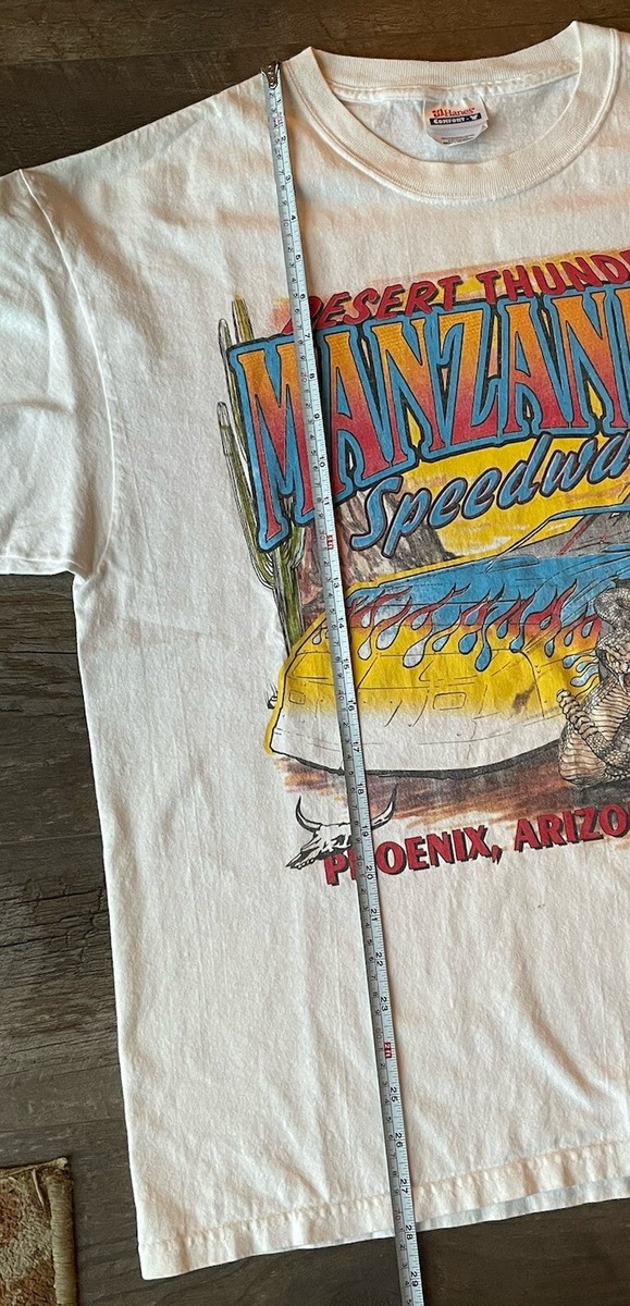 Vintage Racing Tee T Shirt 2 Sided MANZANITA SPEEDWAY Desert Thunder Phoenix AZ View 6