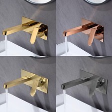 Bathroom Brass Basin Mixer Faucet Single Lever Wall Mounted Washing Basin Tap