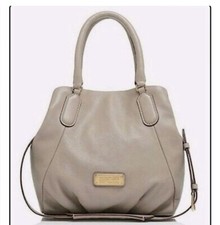 New Marc By Marc Jacobs Q Fran Large Taupe Pebbled Leather Shoulder Tote Bag