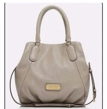 New Marc By Marc Jacobs Q Fran Large Taupe Pebbled Leather Shoulder Tote Bag