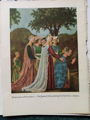 El112 Ephemera 1950s Picture Piero Della Francesca The Queen Of Sheba 