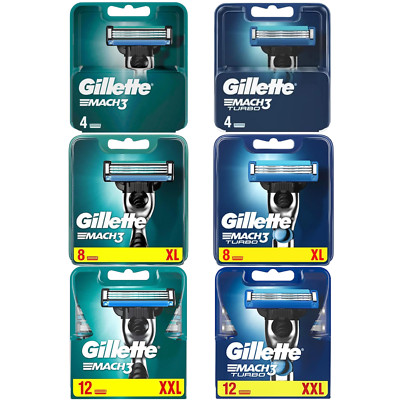 Gillette Mach3, Mach3 Turbo Herren Rasierklingen, 4, 8, 12er in OVP oder Blister