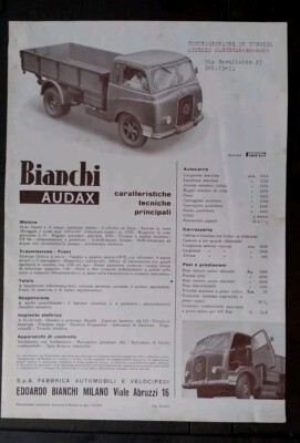 Advertising Brochure Sale BIANCHI AUDAX Original Truck 1951