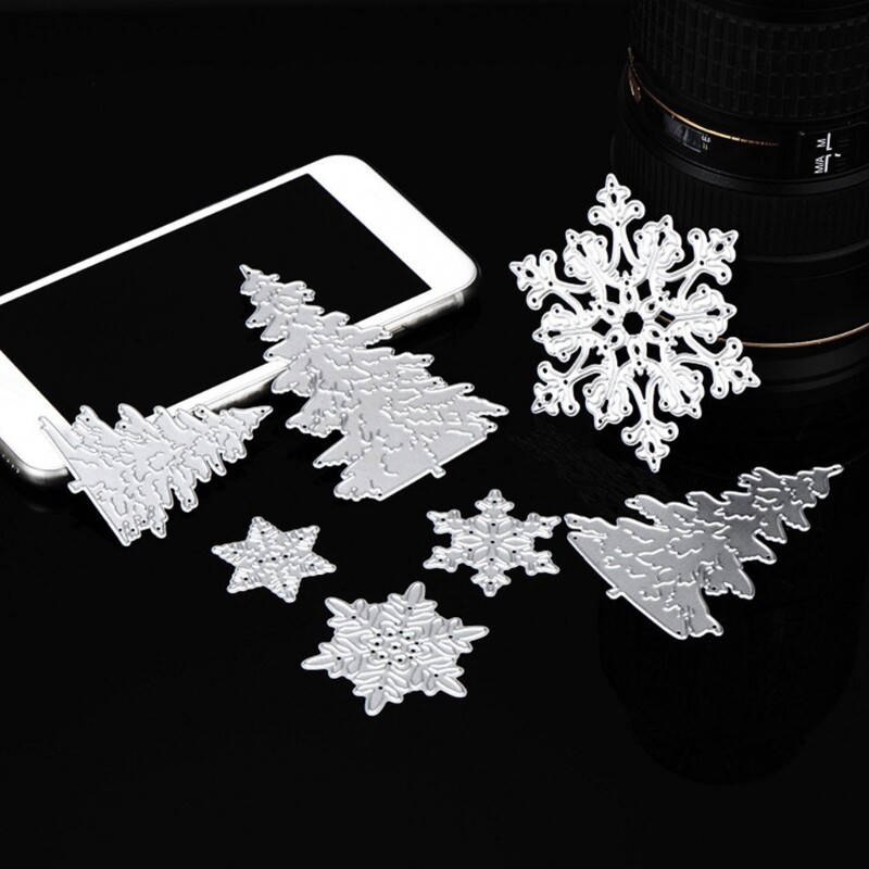 7 Pcs Christmas Tree DieCuts SnowflakeCutting Dies for Scrapbooking
