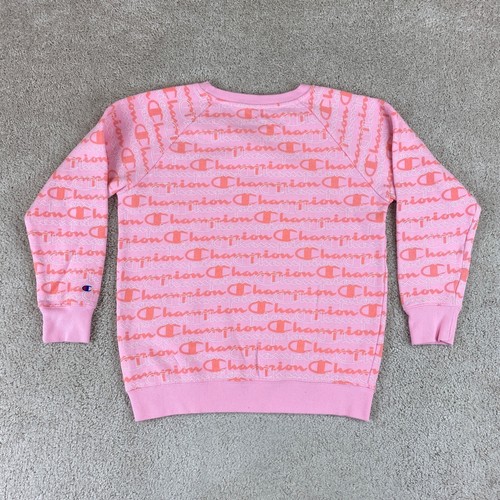 Champion Sweatshirt Girls Extra Large Pink Casual Long Sleeve Crew Neck Sweater - Picture 8 of 10