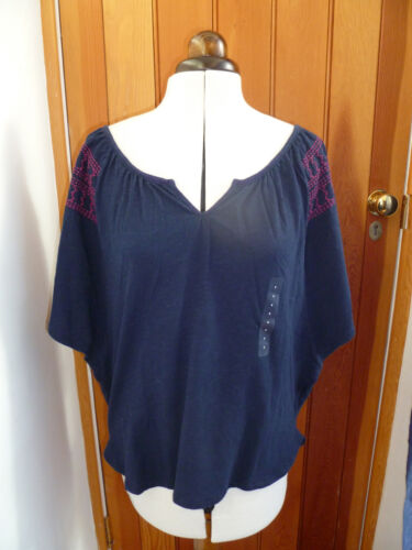 GAP BLUE ORANGE EMBROIDERED RELAXED BOHO TUNIC TOP XL L M S XS BNWT BATWING - Picture 1 of 6