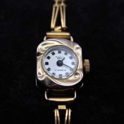 Vintage Damen Armbanduhr Mechanisch Ruhla Nova 17 Steine Vergoldet, an Bastler - Bild 1 von 4
