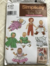 Simplicity 4707 Retro 1950s Baby Doll Clothes...