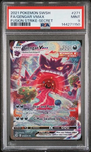 2021 POKEMON SWORD & SHIELD FUSION STRIKE SECRET #271 FULL ART/GENGAR VMAX PSA 9