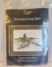 Golden Bee Cross Stitch Stamped Kit The Road to a Friend's House 16" X 12"