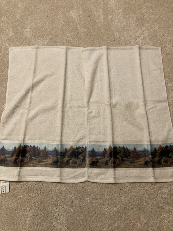 Toallas de mano rústicas Black Bear Lodge nuevas con etiquetas por Blonder Home Accent*Cabina*Clásicas Foto 2 de 3